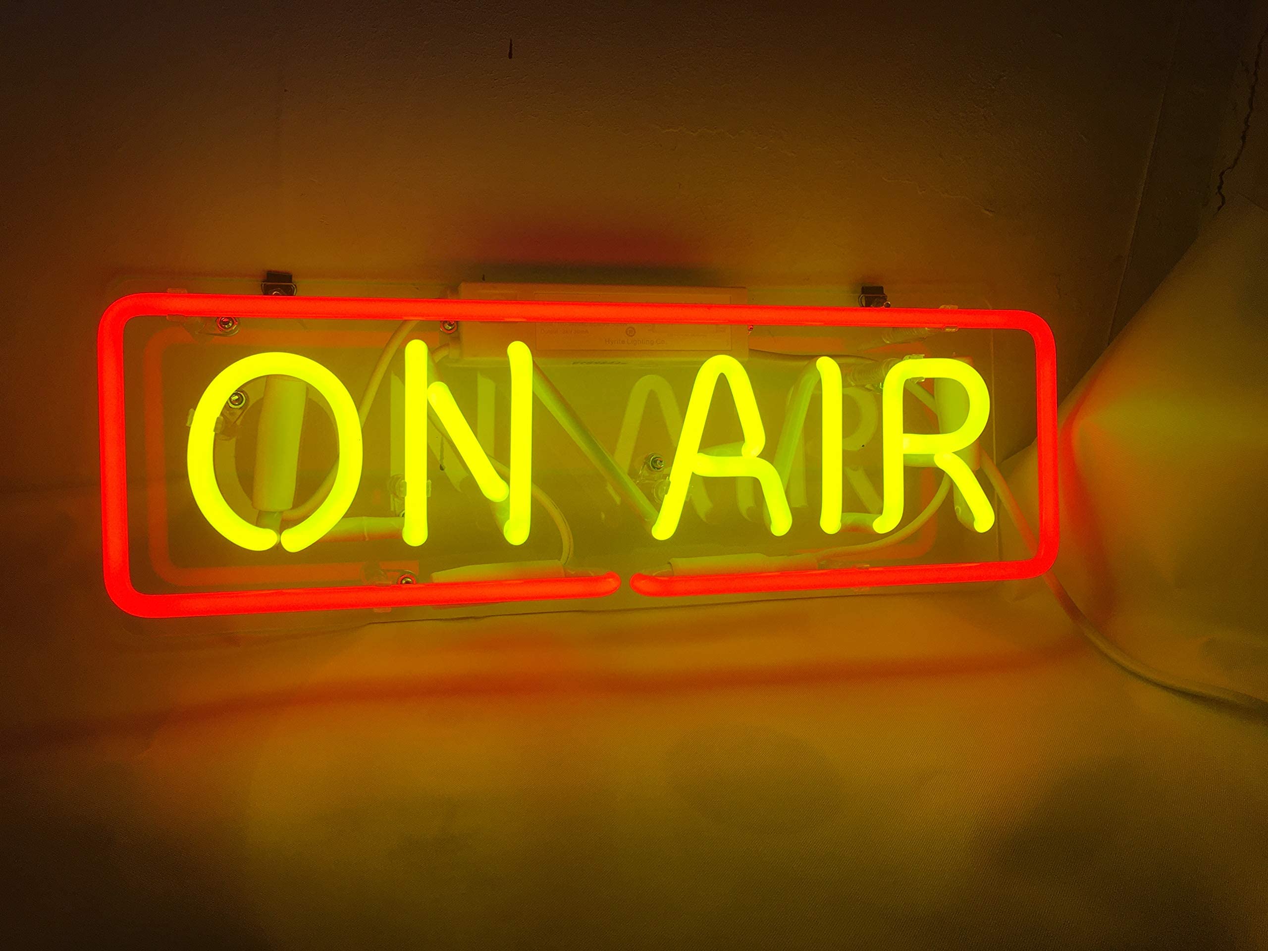 On Air Neon Sign - Real Glass Artwork Lamp for Music Radio Broadcast, Beer Bar & Bedroom Decor - Perfect for Vintage Themed Parties & Studio Lighting