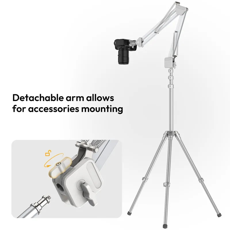 Ulanzi TH04 Overhead Camera Mount T088 - Adjustable DSLR Tripod Stand for YouTube, TikTok & Live Streaming - Perfect for Unboxing, Cooking & Craft Videos