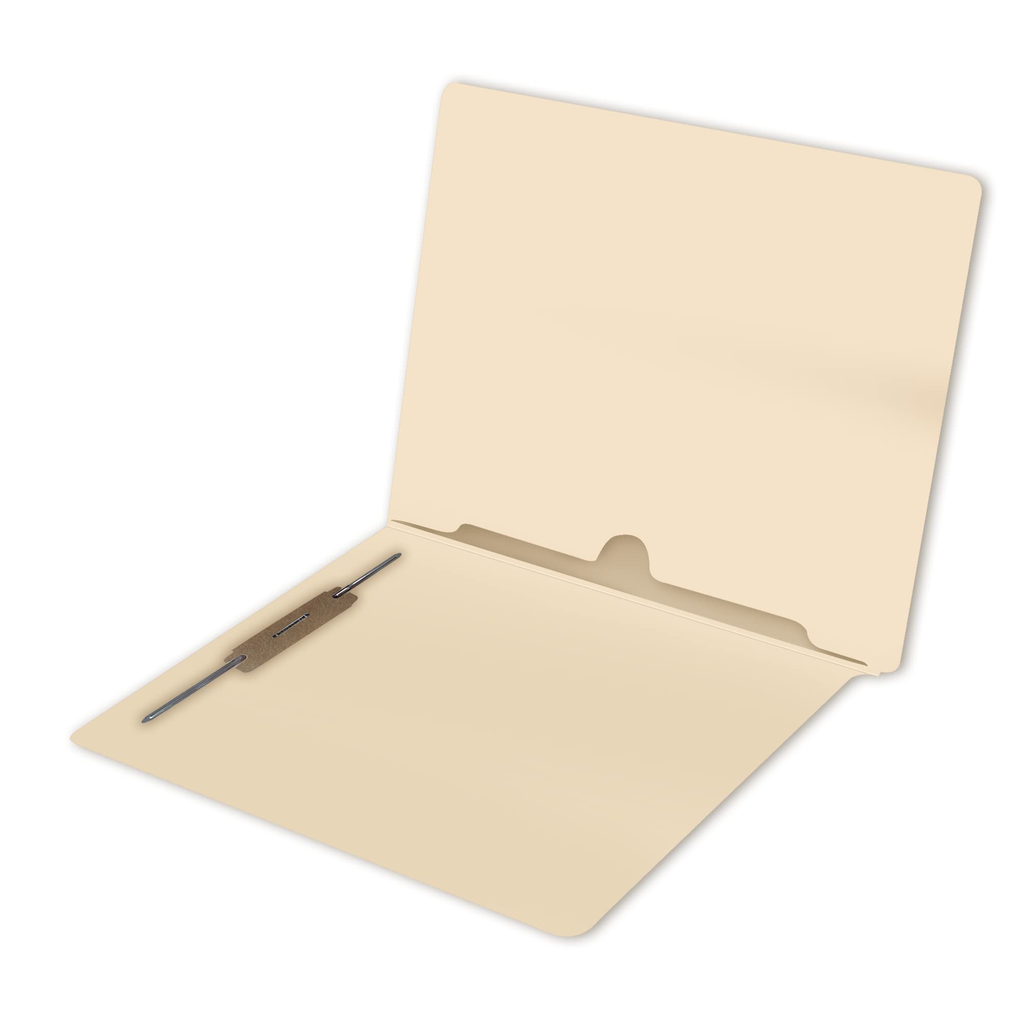 Durable Manila Pocket File Folders - Letter Size End Tab with Full Inside Pocket & 2