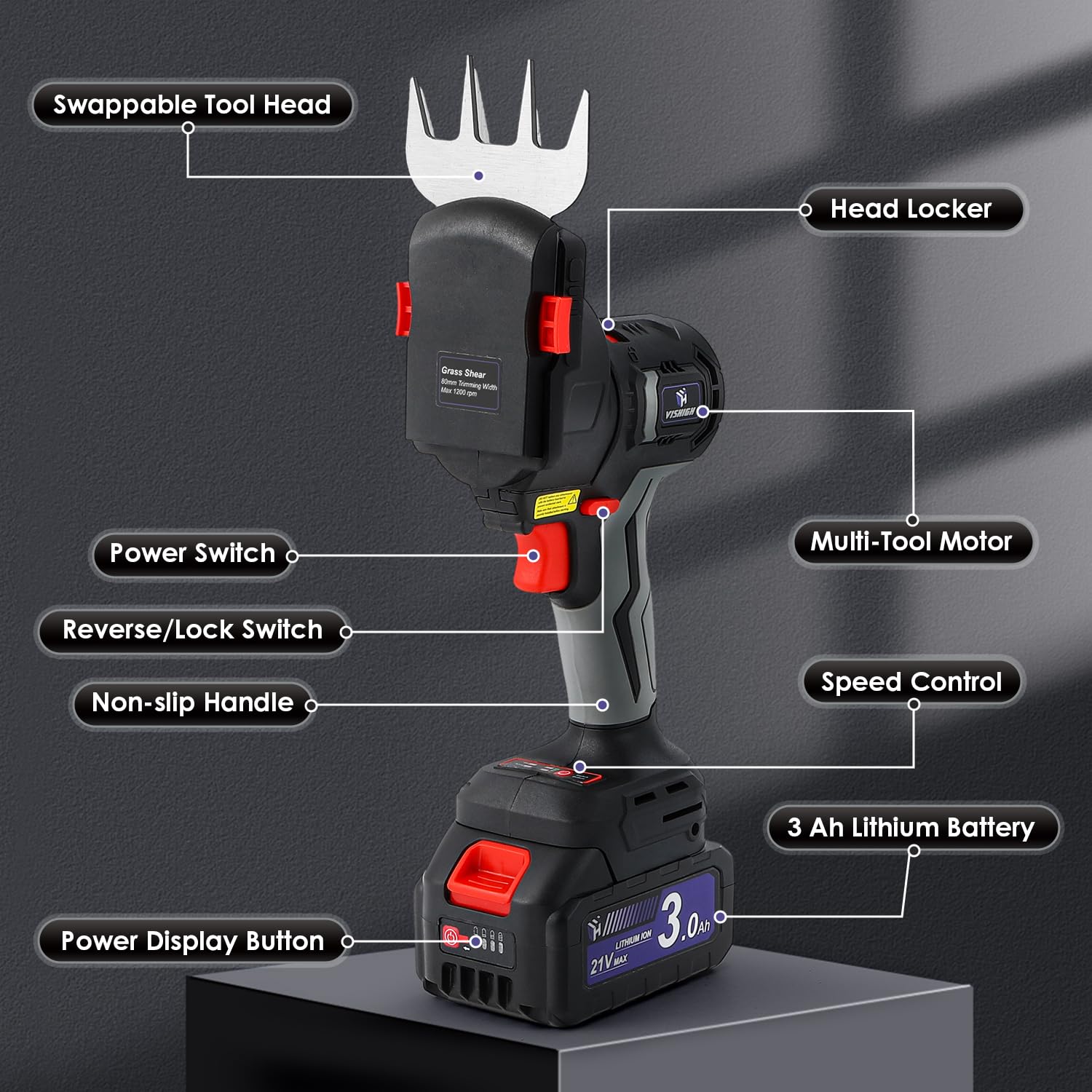 20V Cordless 4-Tool Combo Kit with 3Ah Lithium Battery & Storage Case - Drill, Saw, Sander & Trimmer - Perfect for Home DIY, Garden Maintenance & Woodworking Projects