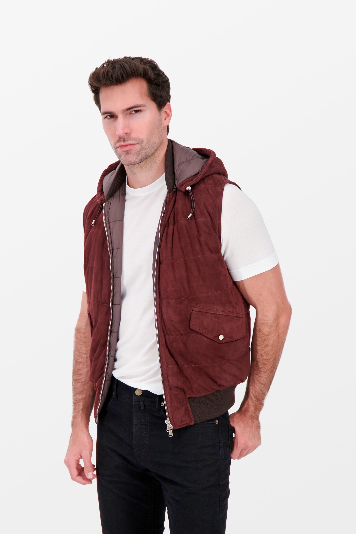 Barba Napoli Burgundy Men's Skate Vest - Stylish & Comfortable for Skateboarding & Urban Fashion