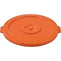 32 Gallon Heavy-Duty Plastic Trash Can with Lid - Bright Orange for Industrial, Commercial & Home Use - Ideal for Offices, Warehouses, Kitchens & Outdoor Spaces