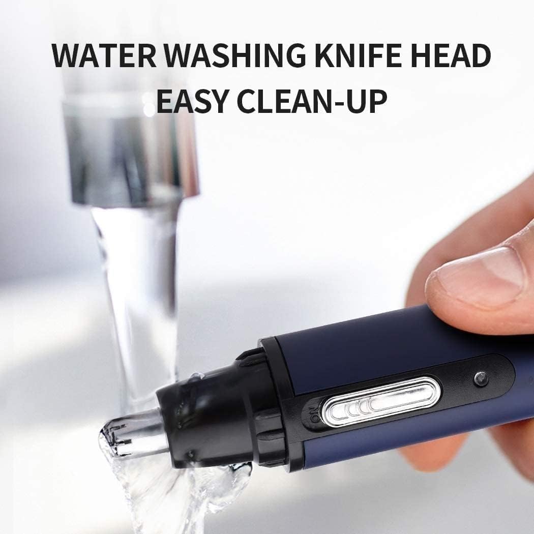 USB Rechargeable Ear & Nose Hair Trimmer for Men & Women - Portable Facial Grooming Kit with Protective Cover - Perfect for Travel, Home & Personal Care