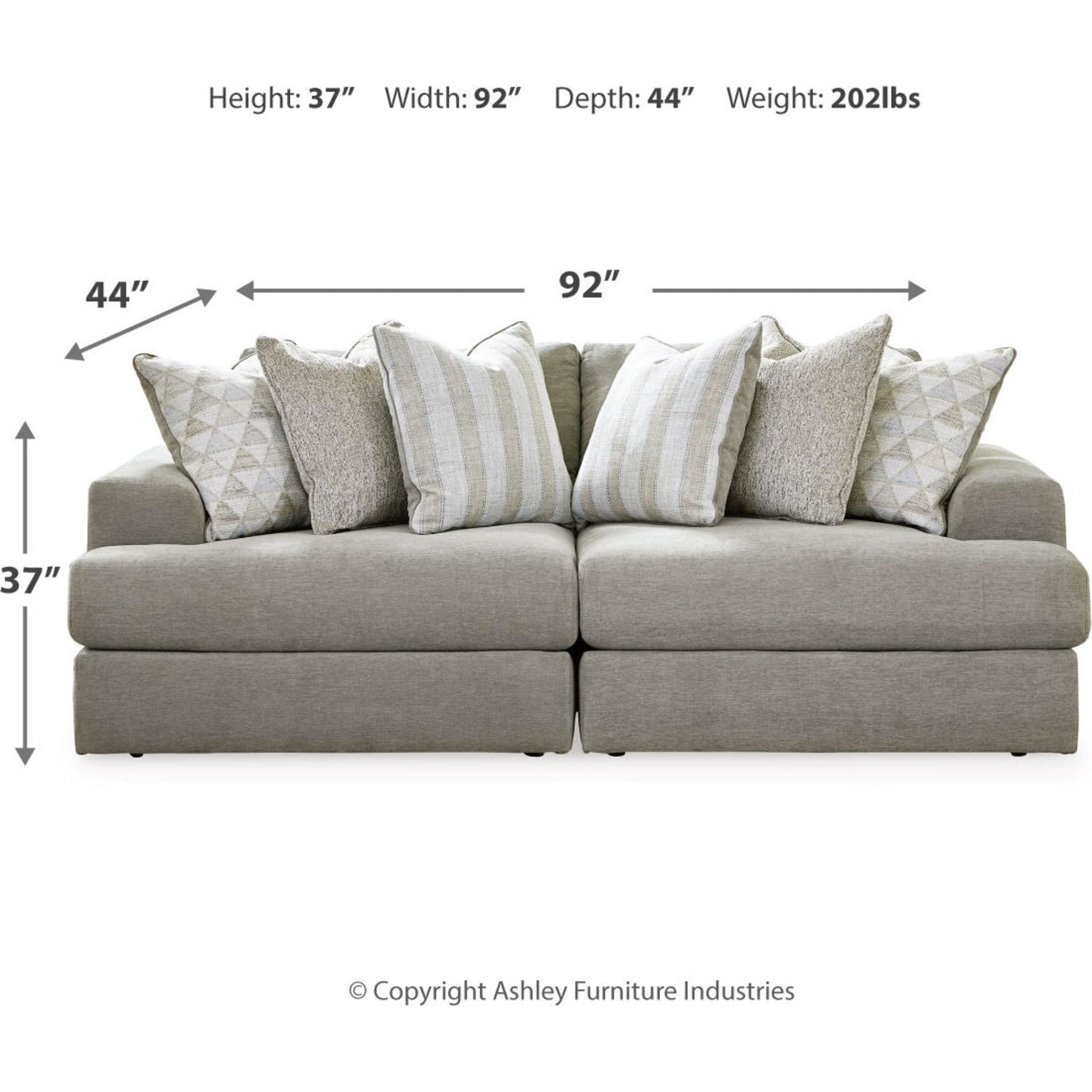 Avaliyah 2-Piece Modular Sectional Sofa Set - Modern L-Shaped Couch with Chaise for Living Room, Apartment & Lounge - Comfortable Fabric Upholstery, Easy Assembly, Space-Saving Design