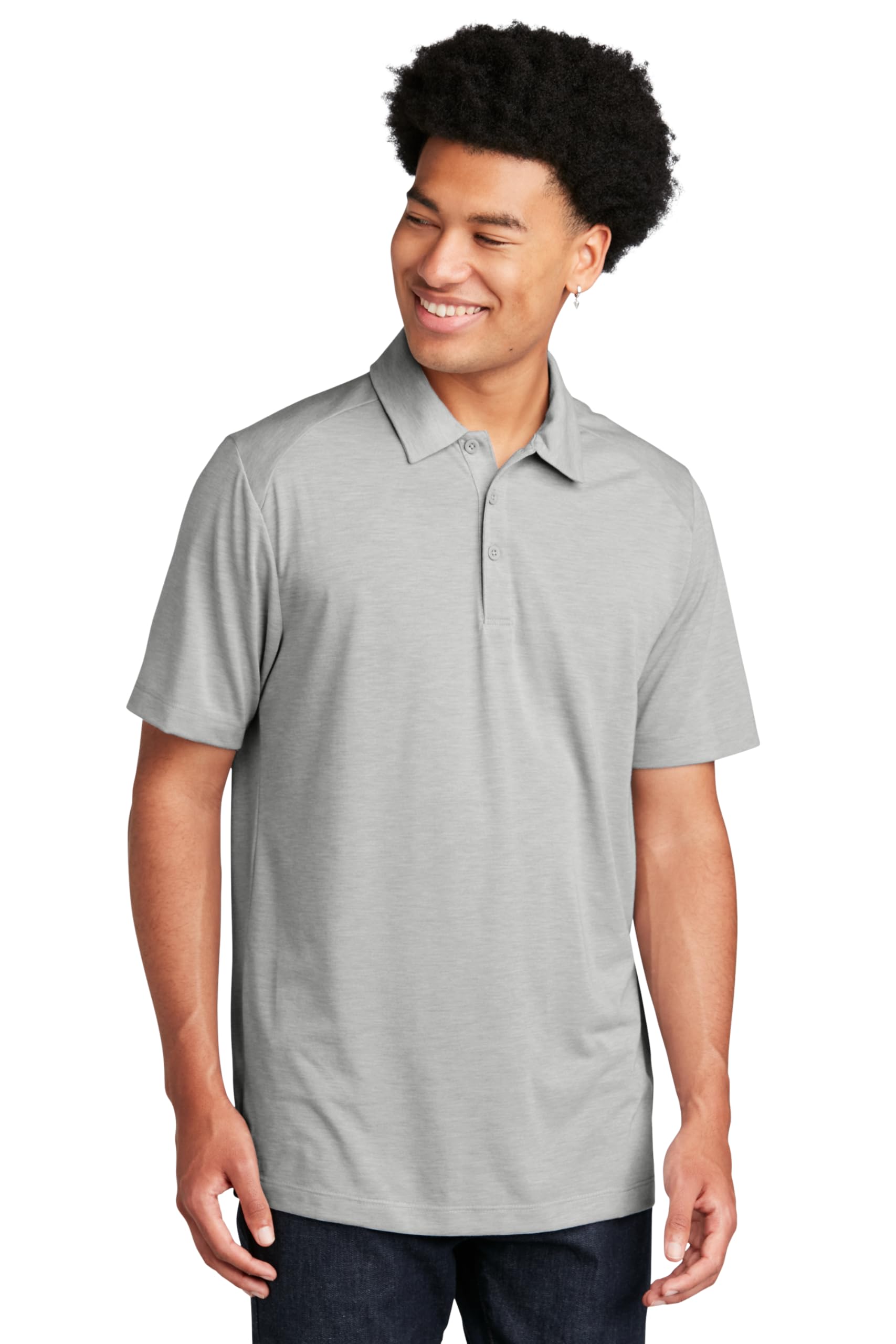 SPORT-TEK PosiCharge Tri-Blend Wicking Polo ST405 - Moisture-Wicking Performance Shirt for Men, Breathable & Quick-Dry Golf & Work Polo - Ideal for Sports, Outdoor Activities & Business Casual Wear