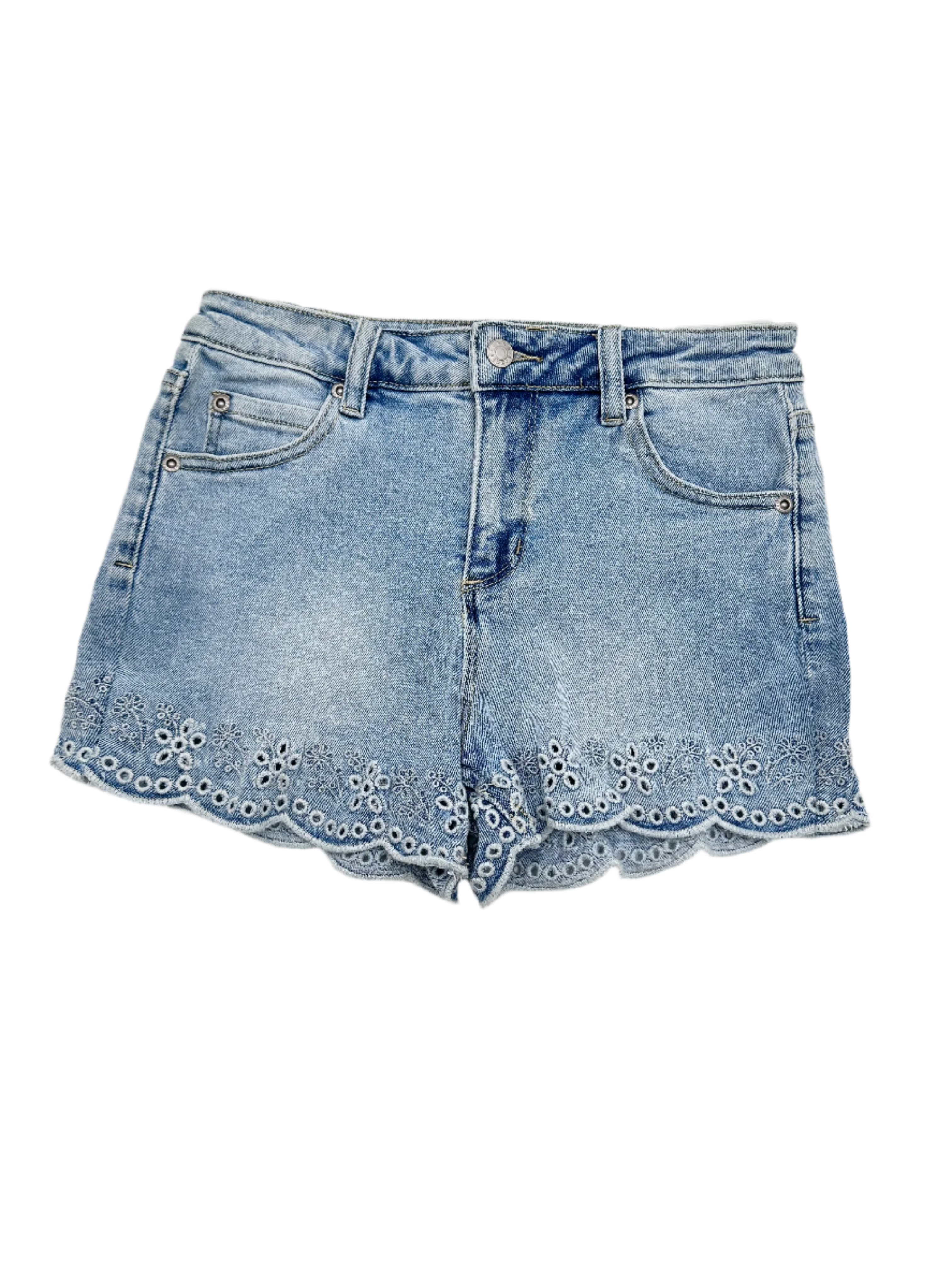 Girls' Eyelet Shorts - Breathable Cotton Summer Shorts for Kids | Perfect for Playtime, Beach & Outdoor Activities