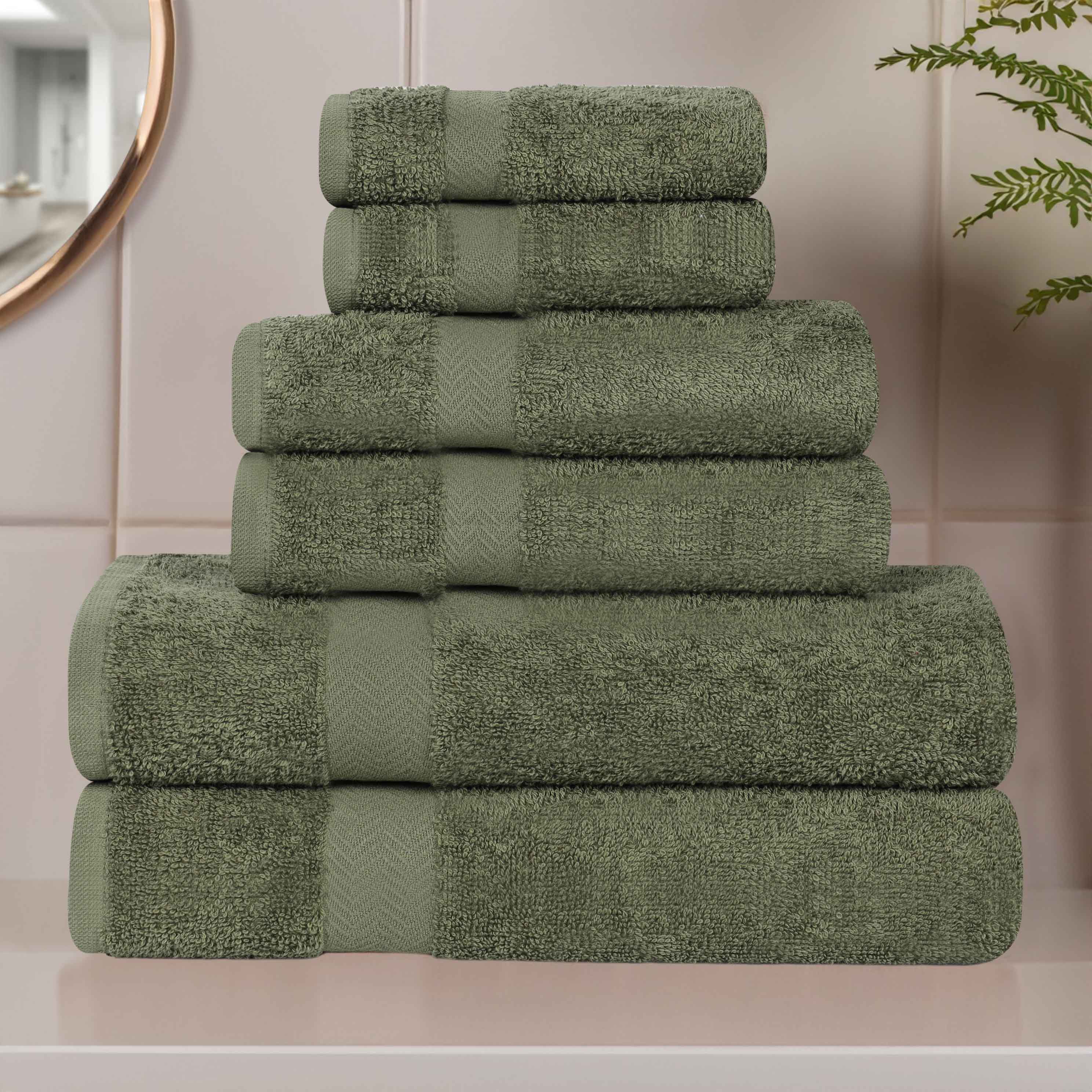 6-Piece Organic Cotton Eco-Friendly Soft Absorbent Bath Towel Set for Spa, Gym & Home Use - Ultra Plush & Quick Drying