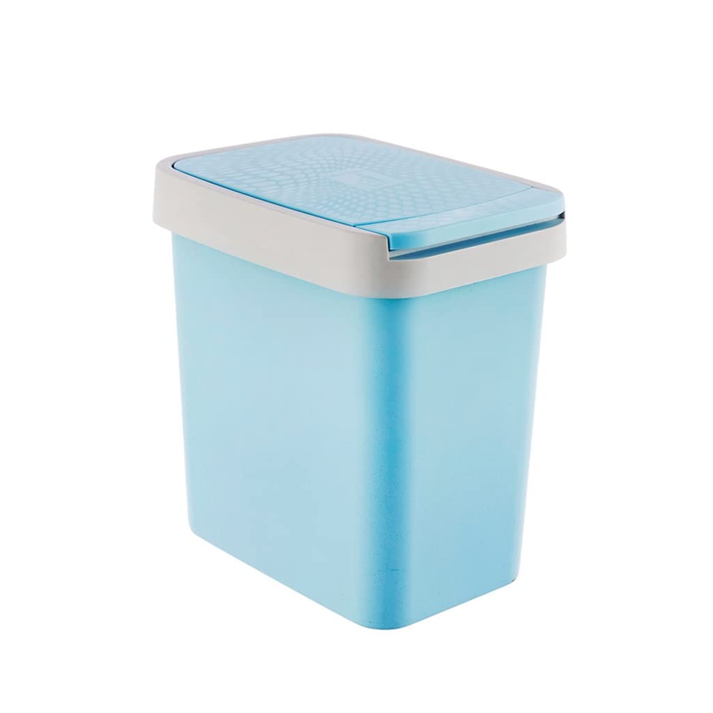 TOMYEUS Press-Top Bathroom Trash Can with Lid - 10L Rectangular Waste Bin for Bathroom, Toilet, Bedroom & Kitchen - European Style Household Garbage Bin (Color A, Size A) | Odor Control & Space Saving Design