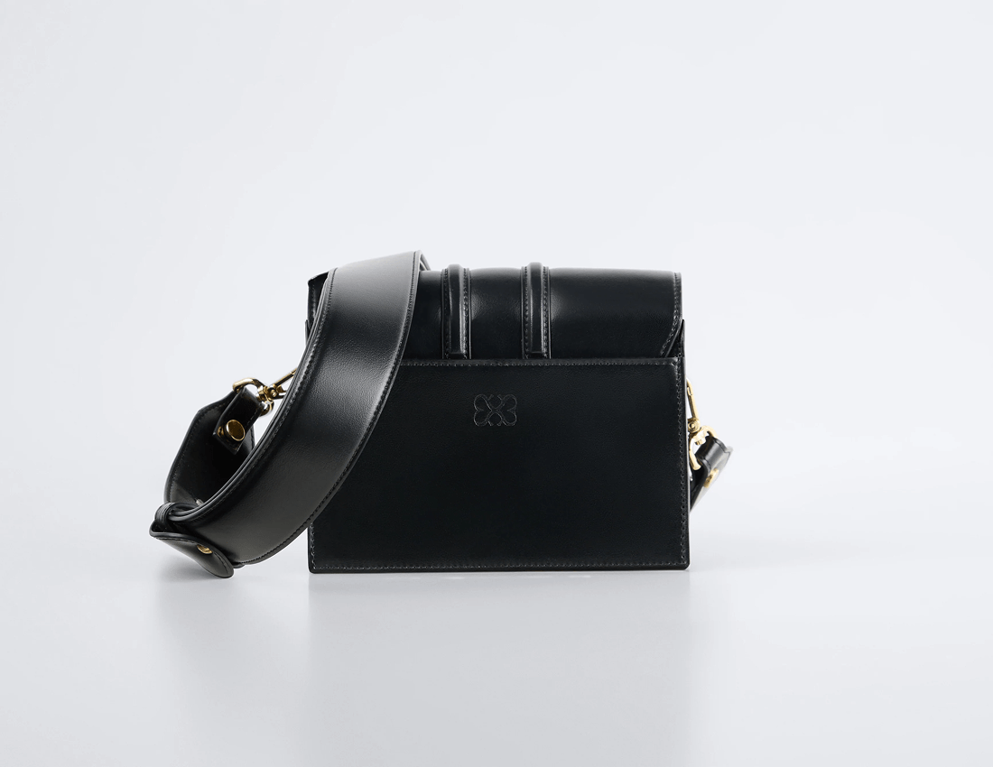 Voyager Vegan Italian Grape Leather Convertible Crossbody Bag for Women | Onyx Black | Eco-Friendly Fashion Accessory for Travel, Work & Everyday Use