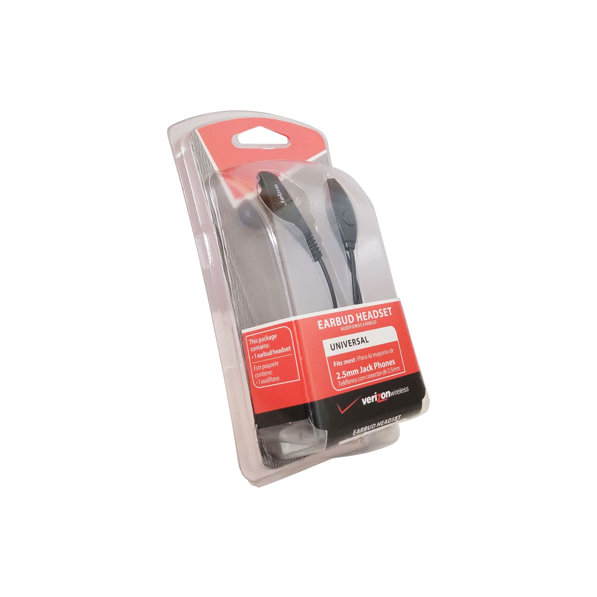 Verizon Universal Earbud Headset with 2.5mm Plug - Lightweight Wired Earphones for Clear Calls, Music & Gaming - Compatible with Phones, Tablets & Office Devices