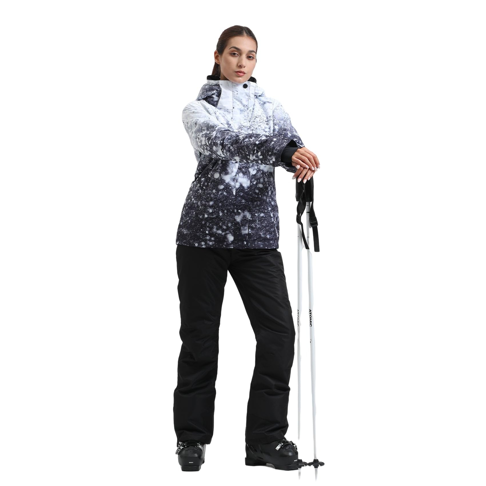 GSOU SNOW Women's Waterproof Ski Jacket & Pants Set - Windproof Snowboarding Suit with Hood for Winter Sports | Perfect for Skiing, Snowboarding & Cold Weather Outdoor Activities