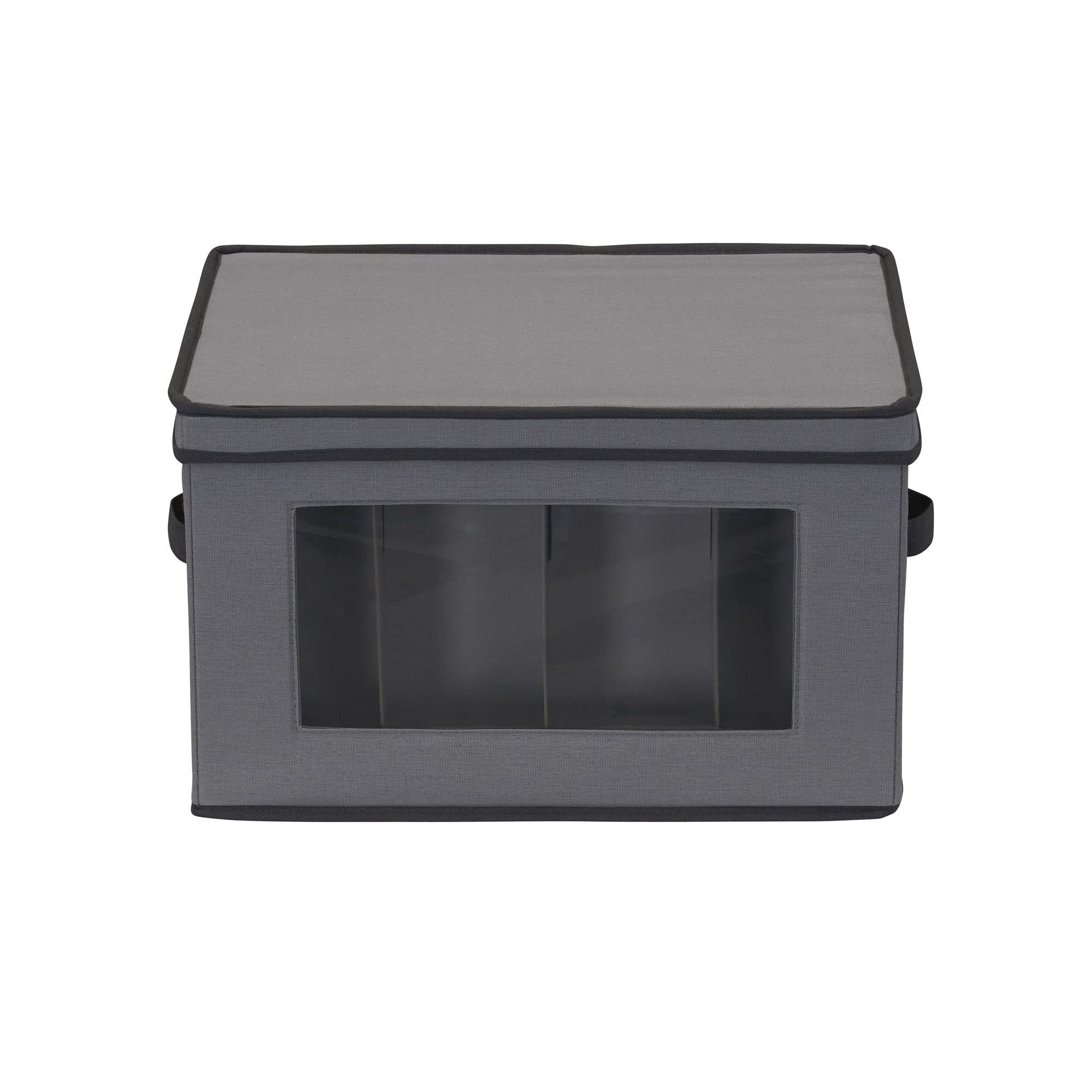 Gray Stemware Storage Box - Durable Glassware Organizer for Wine Glasses & Crystal - Perfect for Kitchen, Dining Room, or Bar Organization