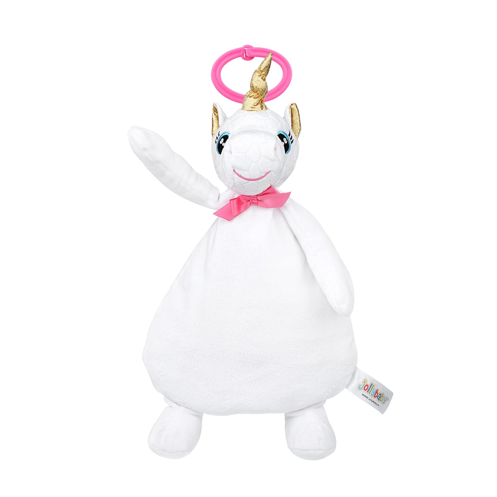**Jollybaby Soft Plush Unicorn Lovey Security Blanket - Pink Fleece Stuffed Animal for Baby Girls | Newborn, Infant & Toddler Gift | Nursery Comfort, Travel & Sleep Aid**