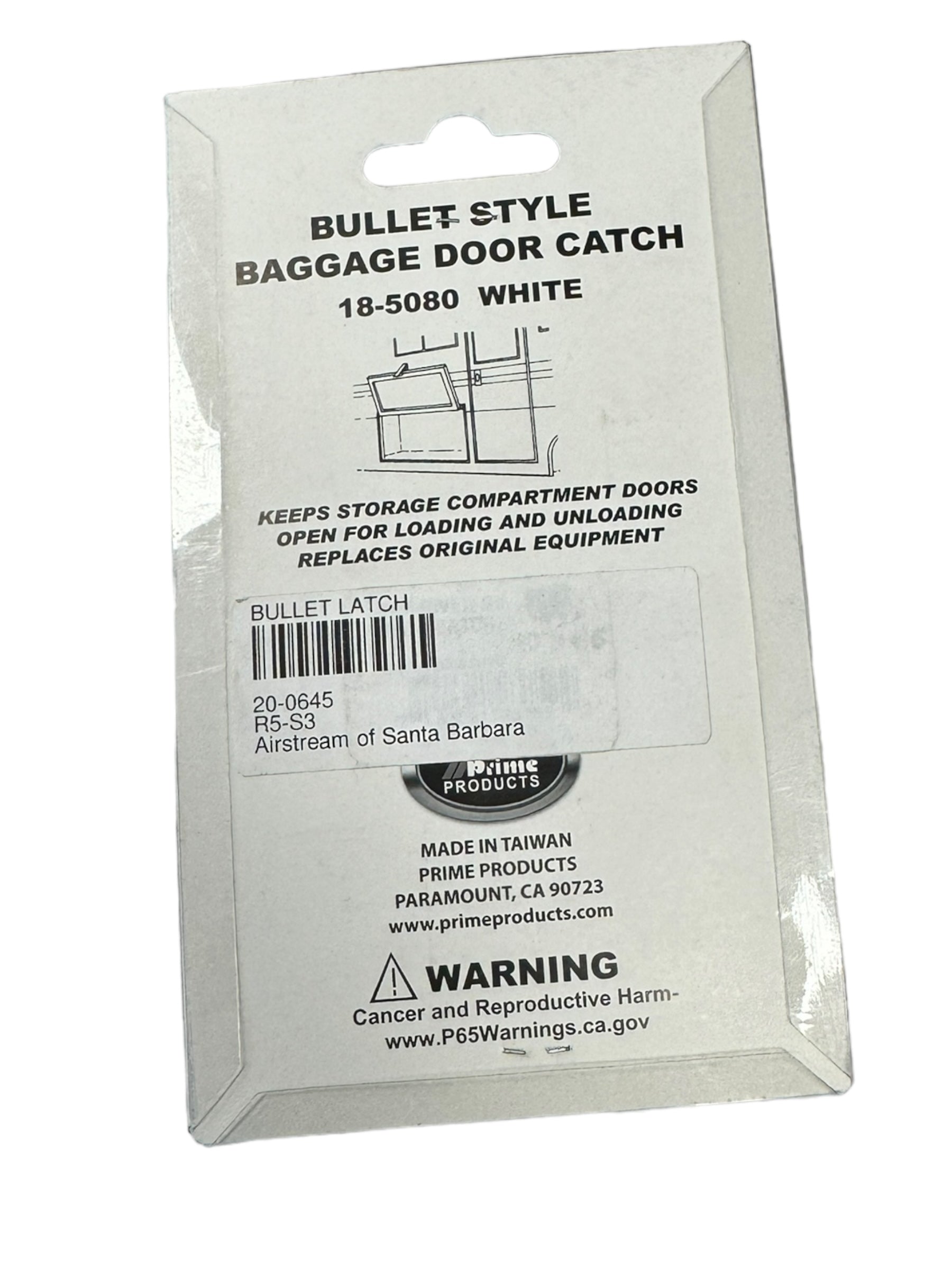 Bullet Style Baggage Door Catch 18-5080 - Heavy Duty Replacement for RV, Trailer & Camper Doors