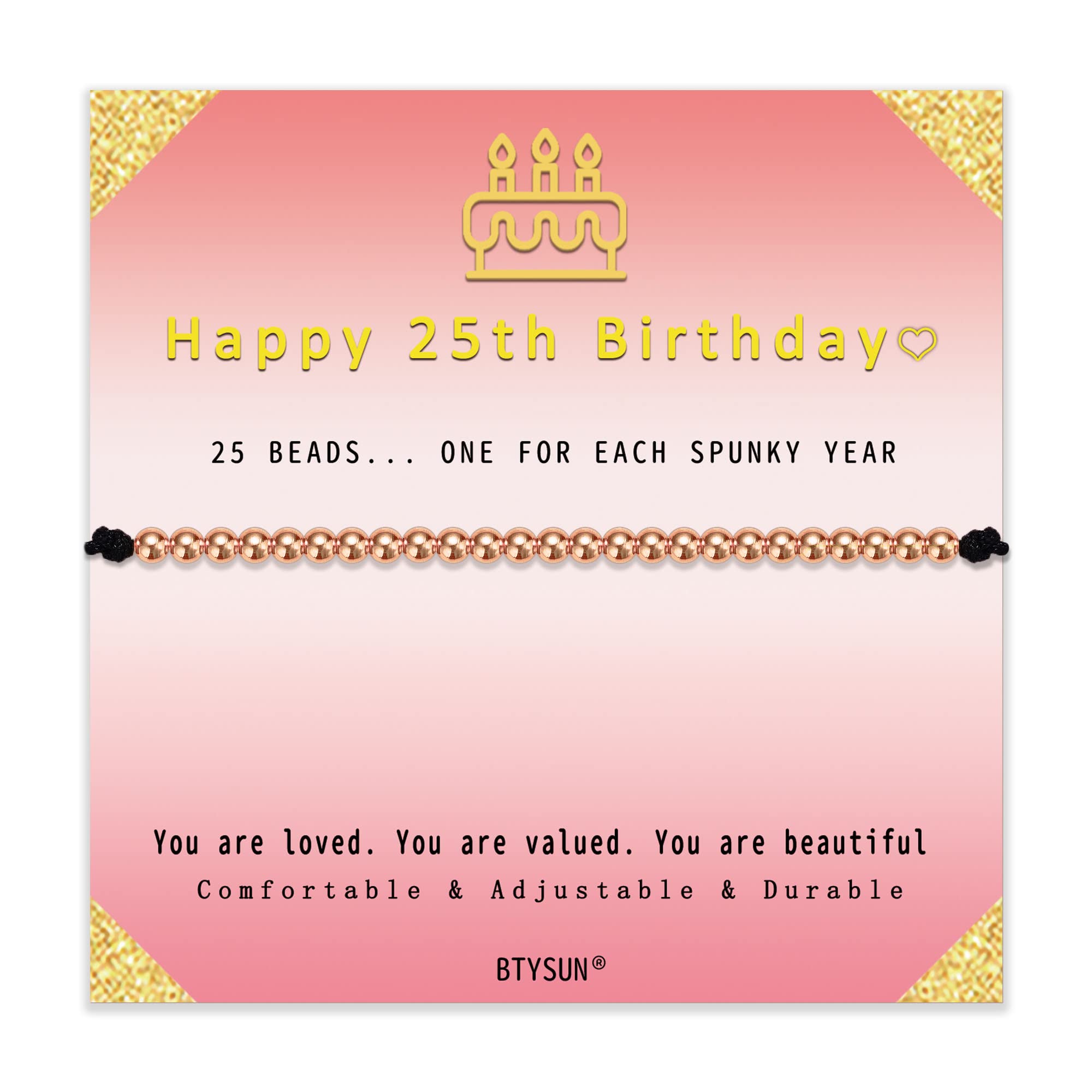 Adjustable Beaded Birthday Bracelet for Women & Teen Girls - Silver/Gold/Rose Gold Link Strand Jewelry - Perfect Gift for Daughter, Girlfriend, Wife, Sister & Best Friend - Ideal for Birthdays, Christmas & Special Occasions