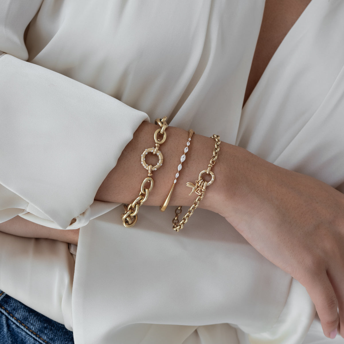 Petite Aria Bracelet - Dainty Gold Plated Charm Bracelet for Women - Perfect for Everyday Wear, Gifts & Special Occasions