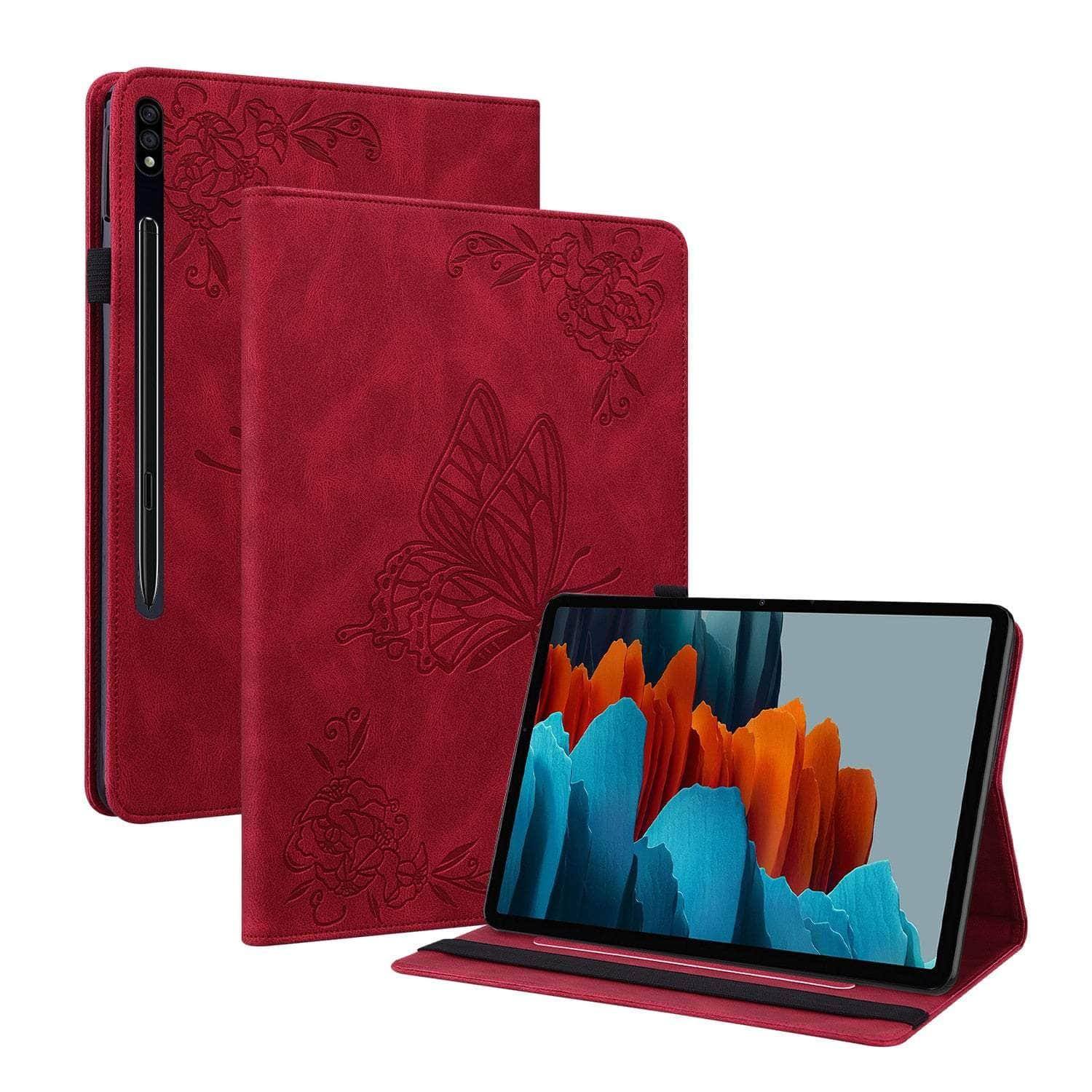 Samsung Galaxy Tab S9 (2023) Vegan Leather Butterfly Case - Slim Protective Cover for Tablet, Perfect for Work, Travel & Home Use