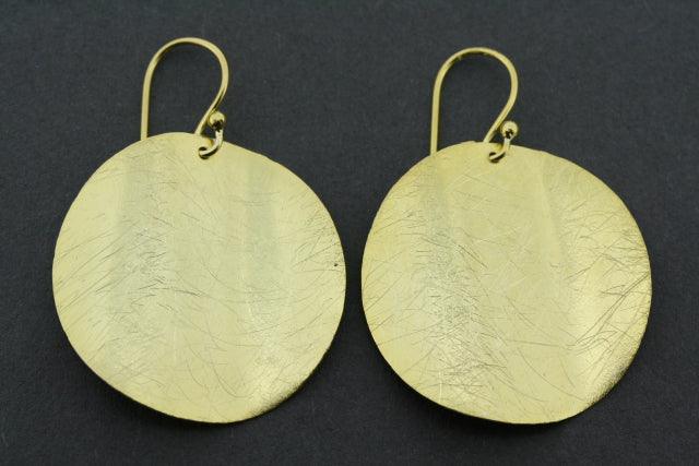 Elegant Gold Plated Curved Disc Earrings - Perfect for Parties, Weddings & Everyday Wear