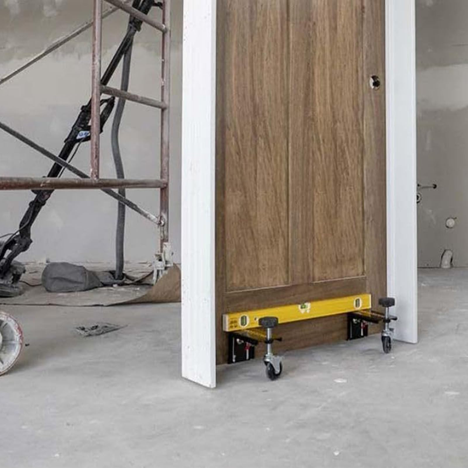Heavy Duty Door Installation Tool Kit - 500lbs Capacity Door Lifter Dolly with Non-Slip Mat for 2-1/4 Inch Thick Doors - Complete Hands-Free Door Install Kit for Home Improvement & Professional Use