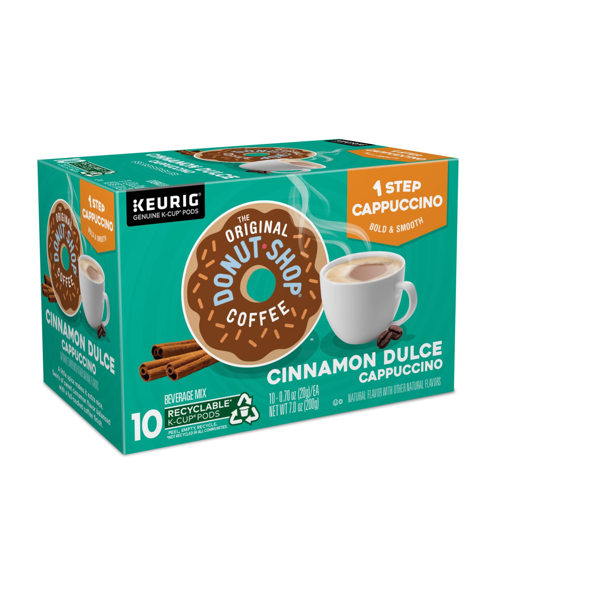 The Original Donut Shop One-Step Cinnamon Dulce Cappuccino Keurig K-Cup Pods - 60 Count (6 Packs of 10) - Perfect for Home, Office & Breakfast Time
