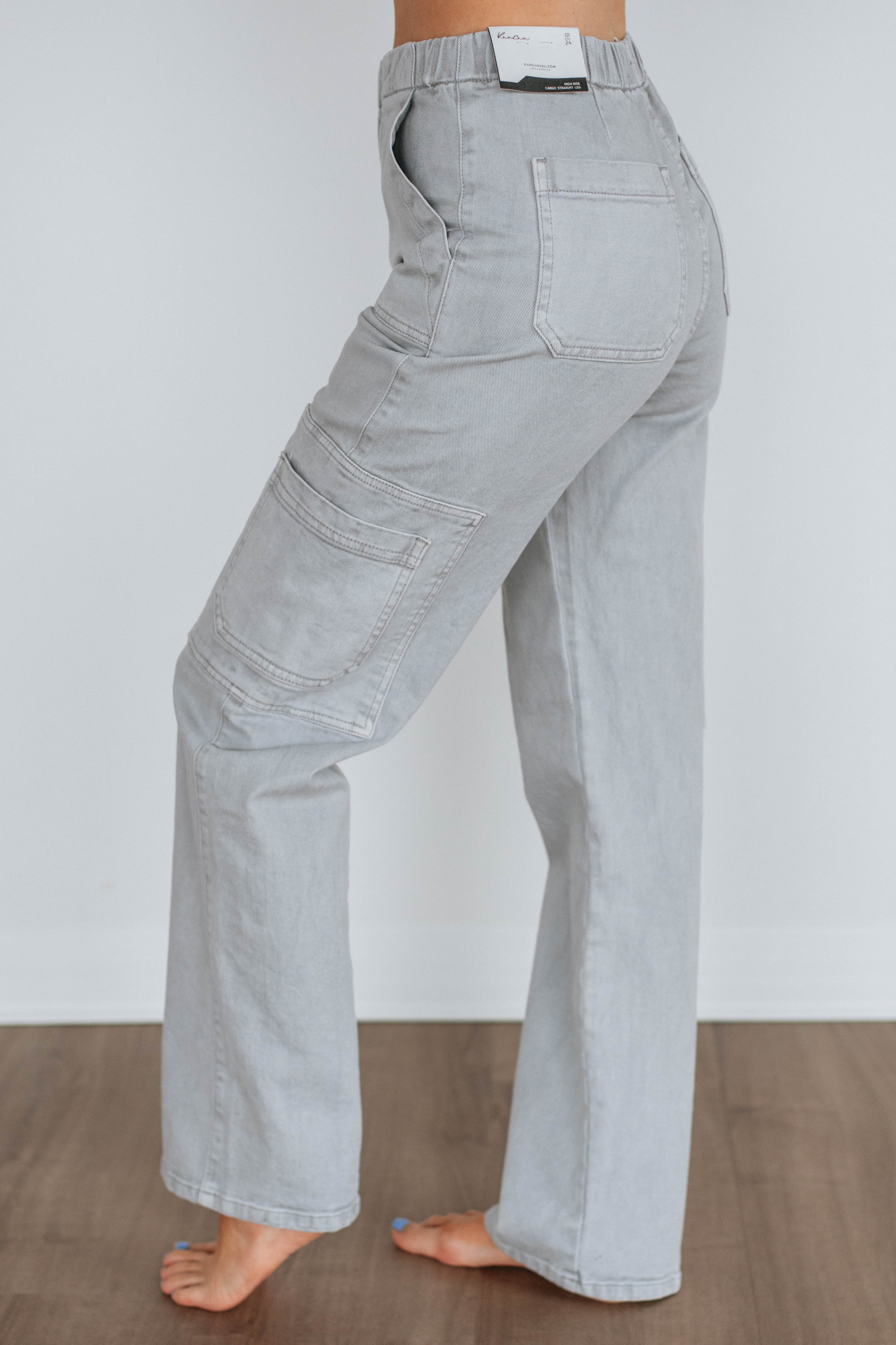 Aubrey KanCan High Waist Skinny Jeans for Women - Grey Stretch Denim Pants | Perfect for Casual Wear, Office & Night Out