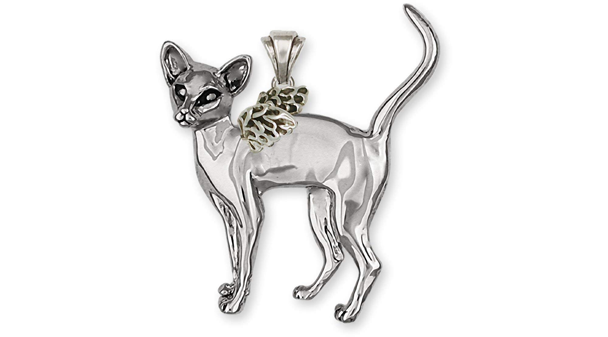 Handmade Sterling Silver Siamese Cat Angel Pendant Necklace - Elegant Jewelry Gift for Cat Lovers - Perfect for Birthdays, Anniversaries & Special Occasions