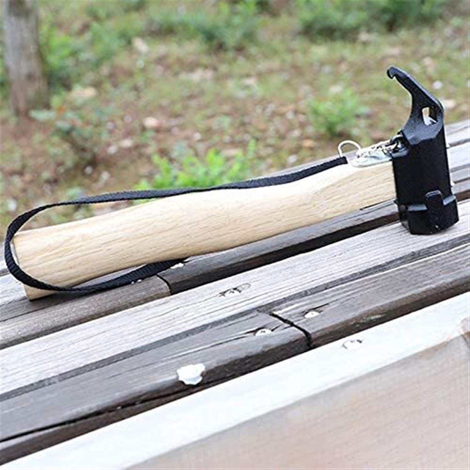 Outdoor Camping Hammer - Durable Copper Hammer with Wooden Handle for Tent Pegs, Tarp Nails & Outdoor Use - Perfect for Camping, Hiking & Backyard Setup