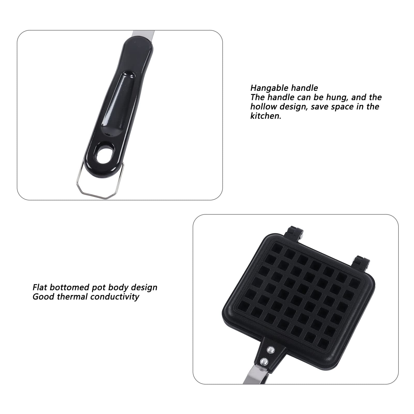 Nonstick Double-Sided Heart & Flower Waffle Maker - Perfect for Valentine's Day Breakfast, Romantic Brunch & Family Baking - Easy to Clean Baking Pan for Homemade Waffles, Pancakes & Desserts