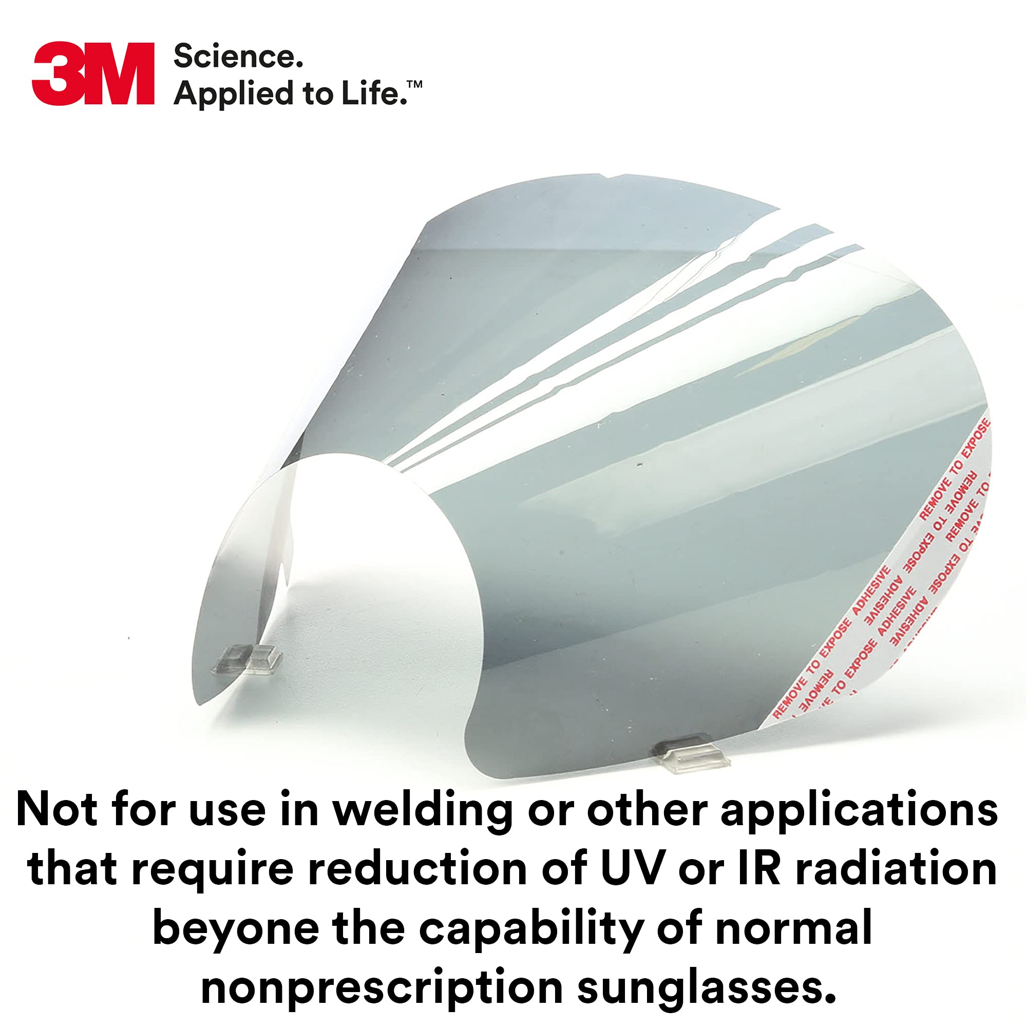 3M 6886 Tinted Lens Cover for Safety Glasses - UV Protection, Anti-Glare, Scratch Resistant for Outdoor Work, Driving & Sports