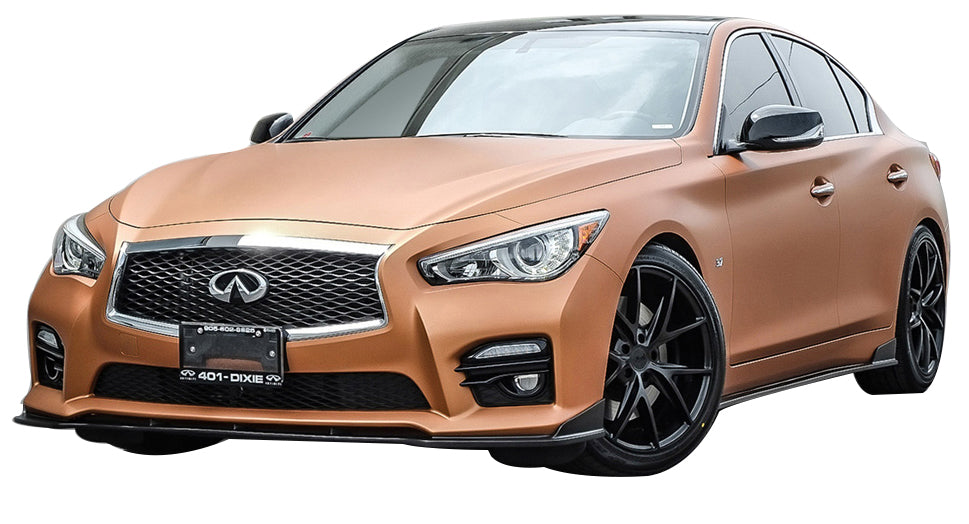 2014-2017 Infiniti Q50 Matte Black Side Skirts Body Kit - KB11228MB | Perfect for Car Customization & Styling Upgrades