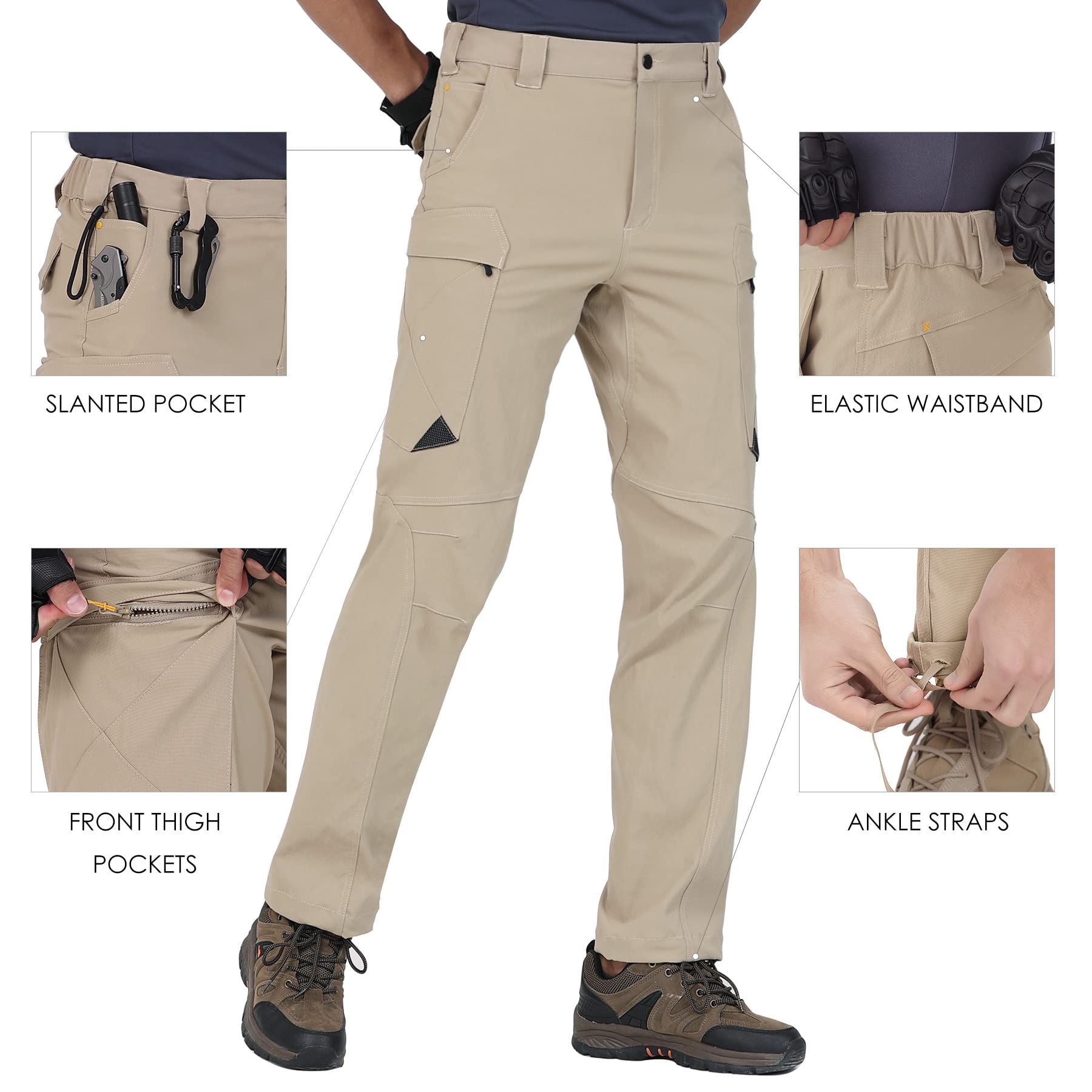 Men's Lightweight Hiking Cargo Pants 32