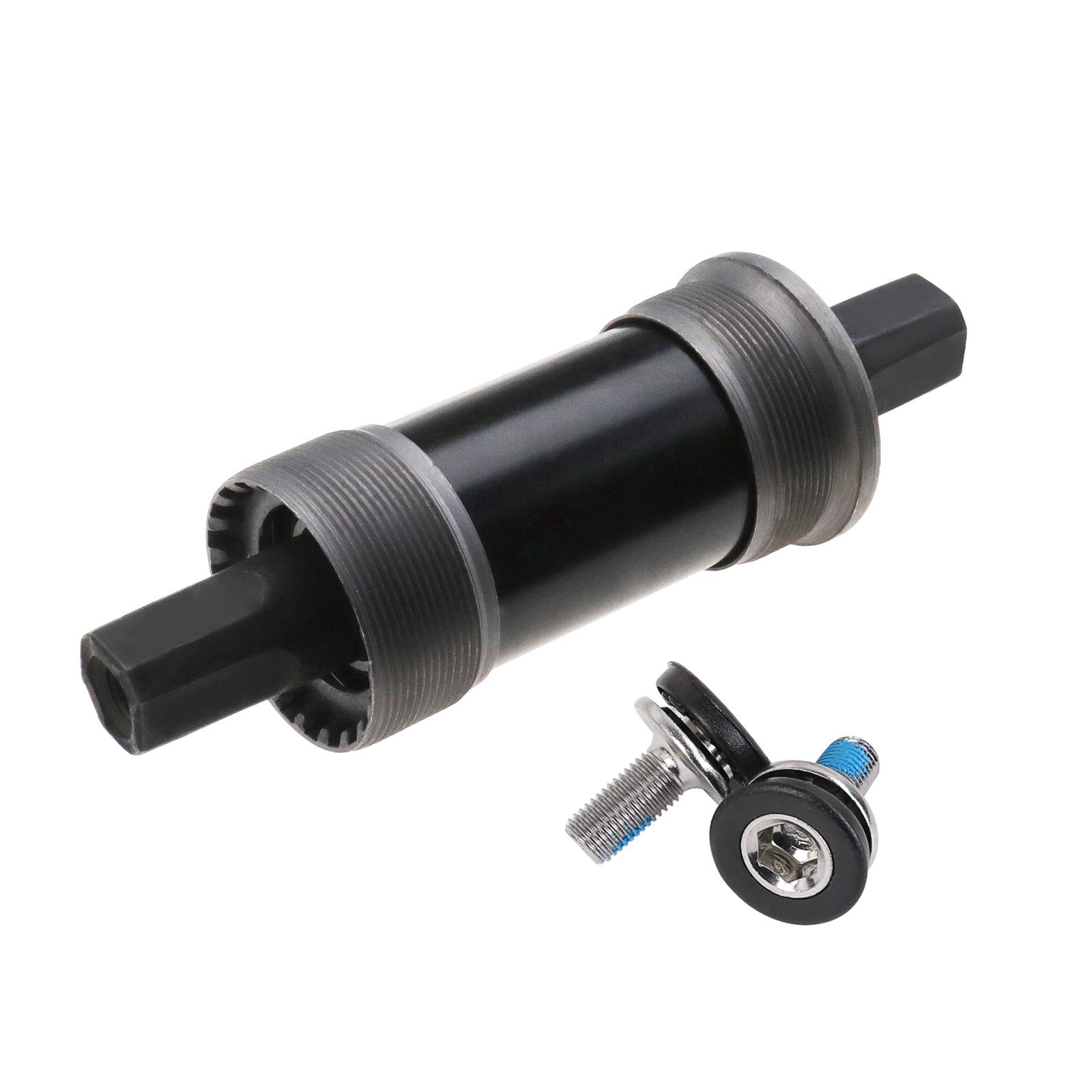 Mountain Bike Square Taper Bottom Bracket 68x118mm - Sealed Cartridge Bicycle Axle with Waterproof Screws - Black MTB Square Hole Axle Replacement Part for Trail Riding & Off-Road Cycling
