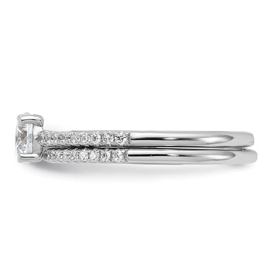 925 Sterling Silver Cubic Zirconia Bridal Ring Set - 2 Piece Wedding & Engagement Ring for Women, Fine Jewelry Gift for Her - Perfect for Proposals, Anniversaries & Special Occasions
