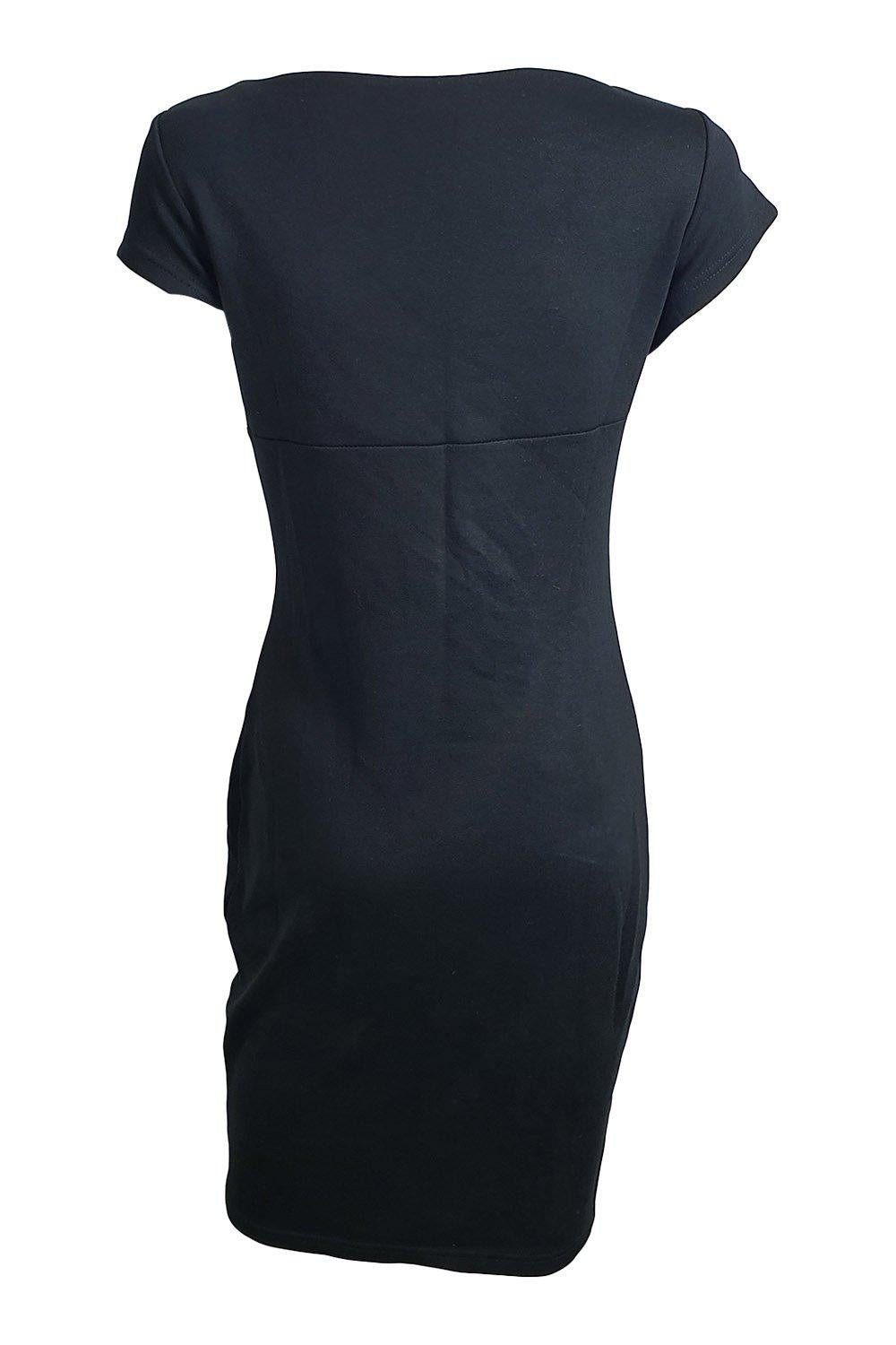 JUS D'ORANGE Black Zebra Print Illusion Bodycon Dress - Sexy Slim Fit Clubwear for Night Out & Party | Plus Size Options Available
