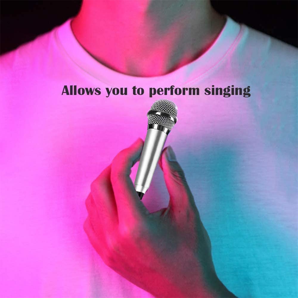 Mini Portable Vocal Microphone for Smartphones, Computers & Tablets - Professional Recording, Chatting & Karaoke Singing (Silver) | Perfect for Live Streaming, Podcasting & Home Studio Use