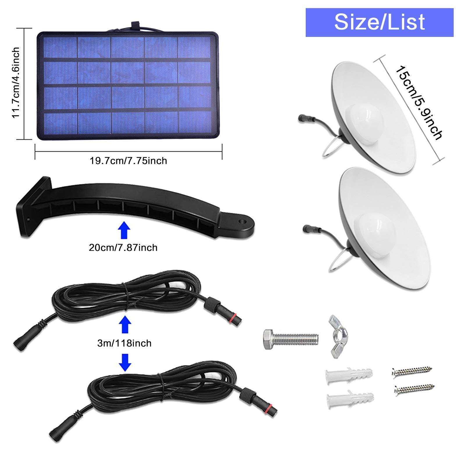 **32 LED Solar Lights Outdoor with Dual Head Hanging - IP65 Waterproof, 2 Remote Controls, Adjustable Solar Panel & 19.68FT Cord - Perfect for Home, Yard, Garden, Patio, and Pathway Decoration**