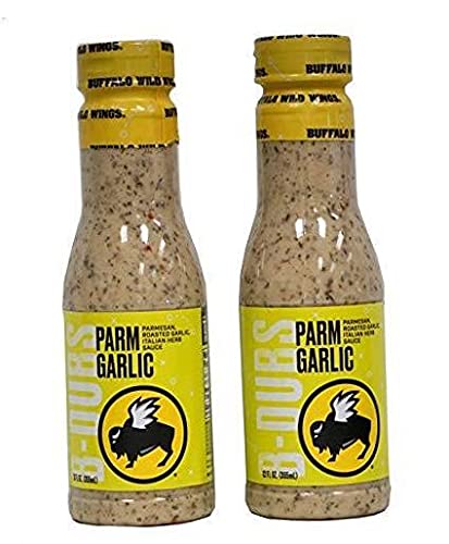 Buffalo Wild Wings Parmesan Garlic Wing Sauce - 12 fl oz Bottle (Pack of 2) | Restaurant Style Dipping Sauce for Chicken Wings, Pizza & More | Perfect for Game Day Parties & Family Gatherings