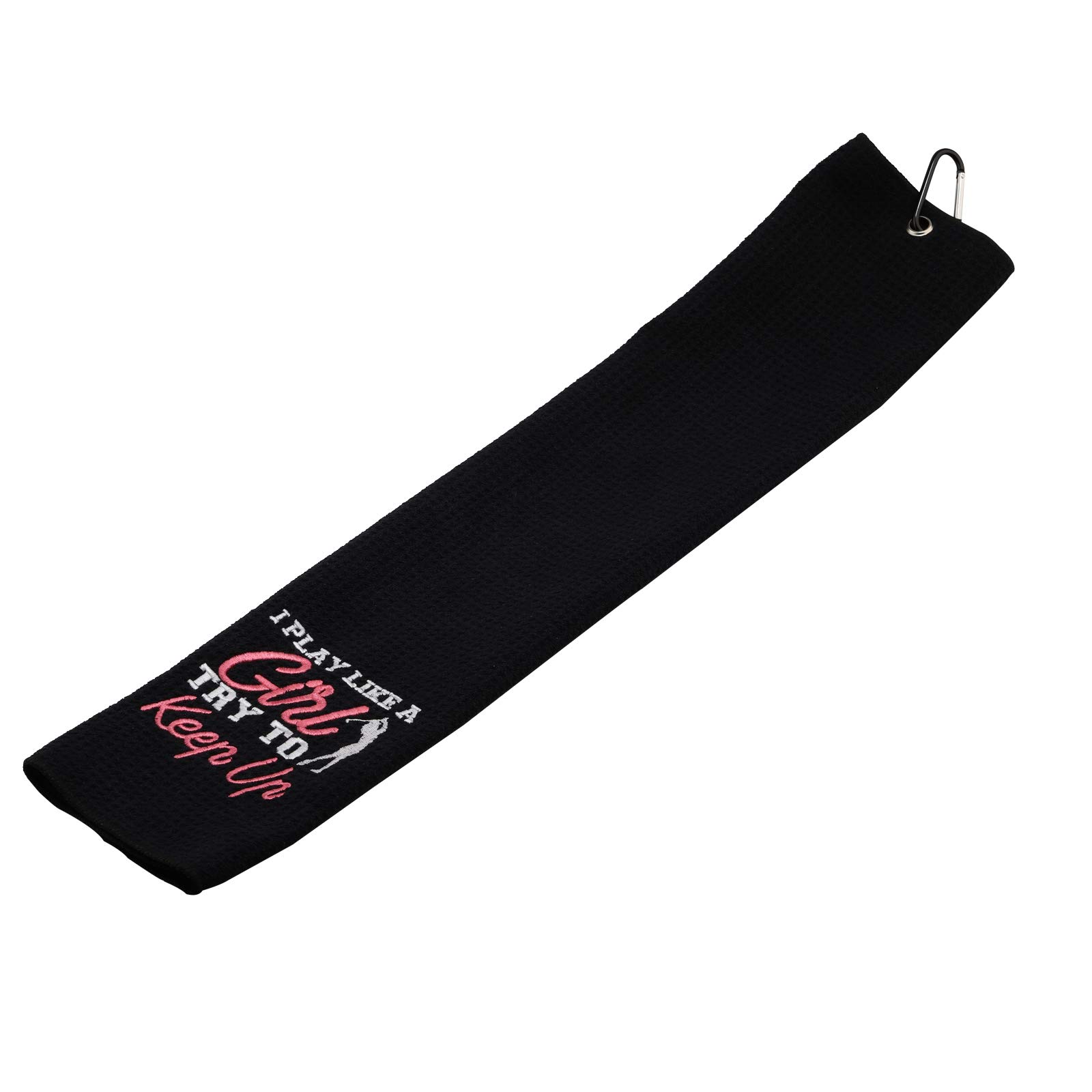 PWHAOO Funny Golf Towel for Women - 'I Know I Play Like A So Try to Keep Up' Golf Gift with Clip | Perfect for Golf Courses, Driving Ranges & Tournament Gifts