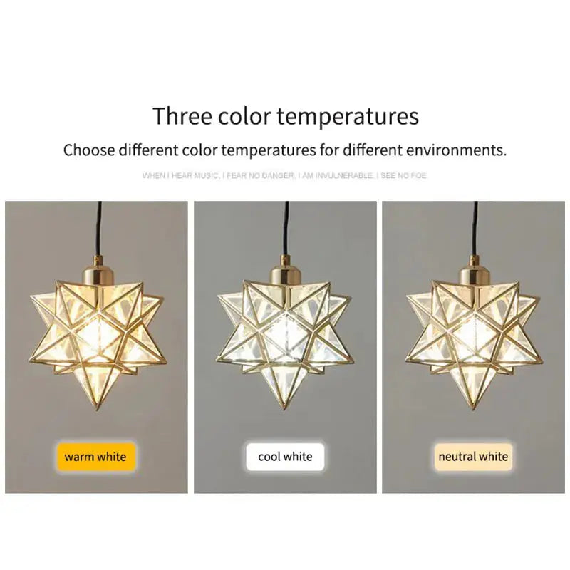 Modern Moravian Star Chandelier - Elegant Geometric Pendant Light for Dining Room, Living Room & Bedroom Decor