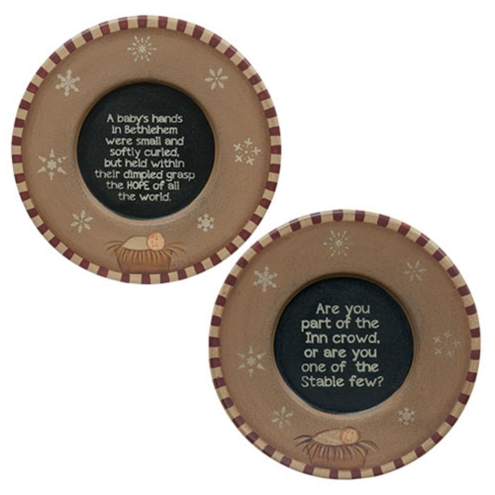 Baby Jesus Snowflake Plate - 8.5 Inch Christmas Dinnerware Set of 2 for Holiday Table Decorations & Festive Celebrations