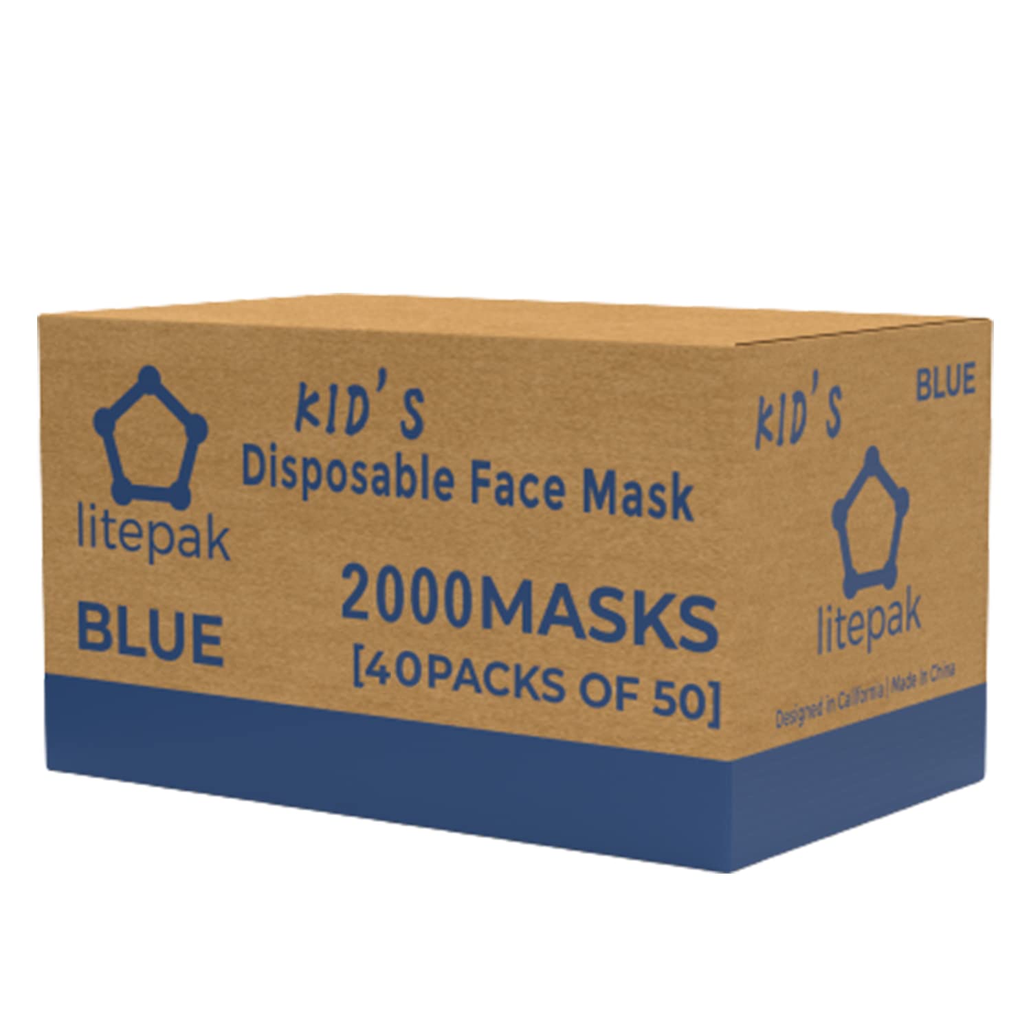 2000pcs Disposable Face Masks for Kids - 3-Ply Breathable Protective Masks for Boys & Girls (Blue) - Perfect for School, Travel, and Daily Outings