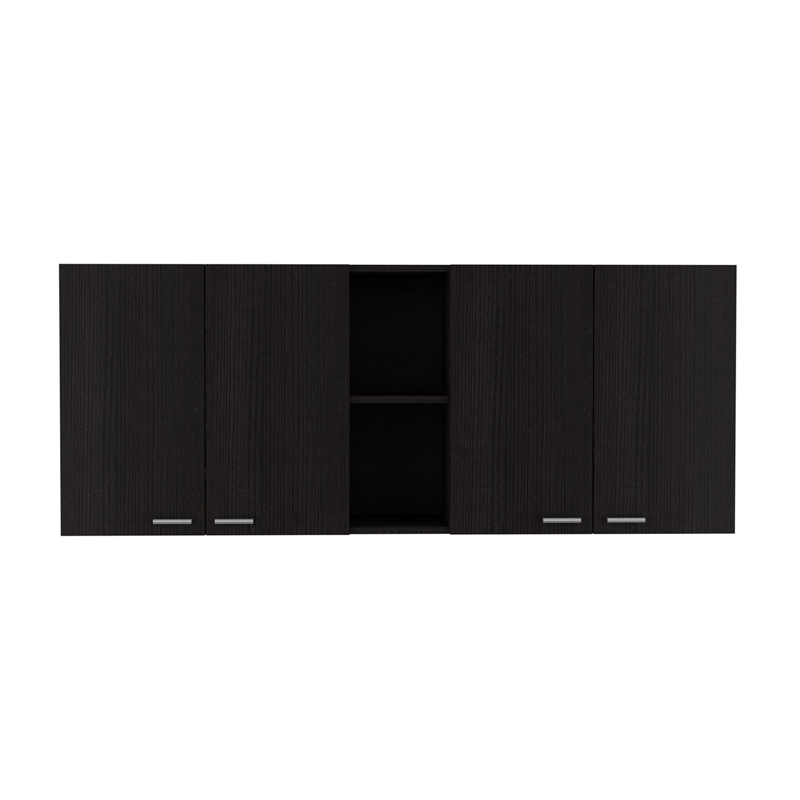 Olimpo 150 Wall Cabinet with 4 Doors, 2 Open Shelves & 2 Internal Shelves - Dish & Glass Organizer - 24
