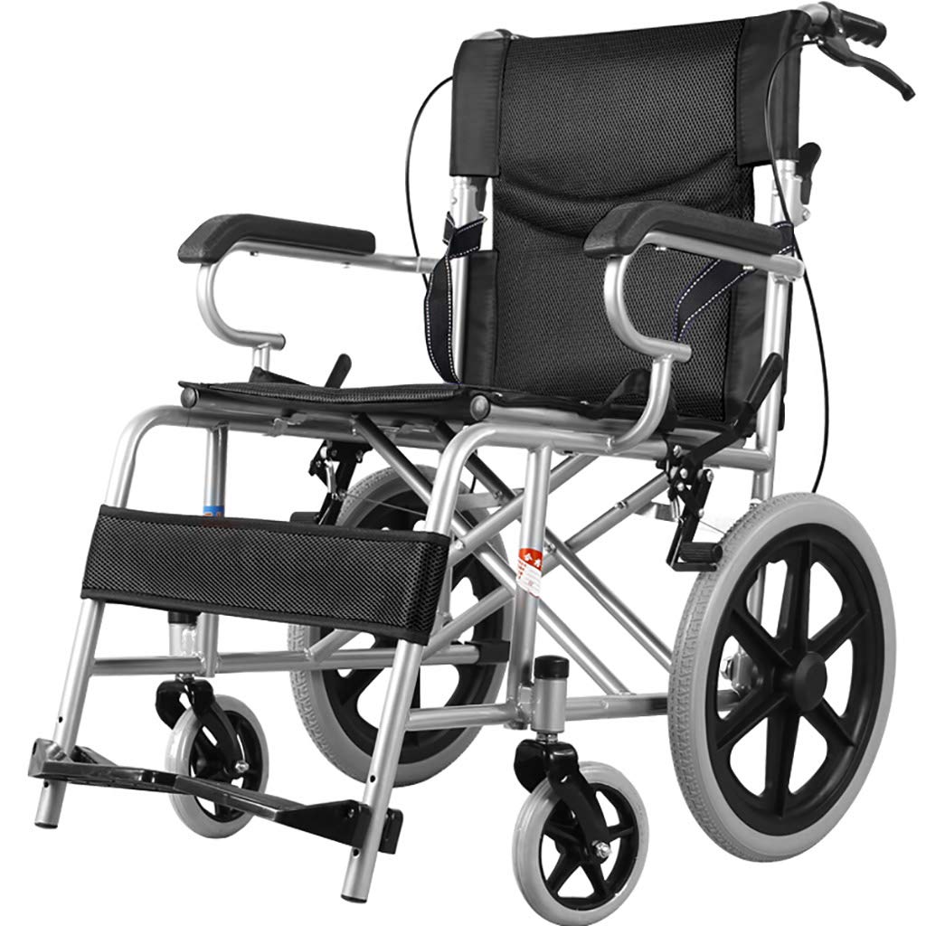 Lattice Wheelchairs - Lightweight Folding Transport Chair with Carbon Steel Frame & Solid Wheels | Comfortable Portable Wheelchair for Elderly & Disabled | Ideal for Travel, Doctor Visits & Daily Mobility