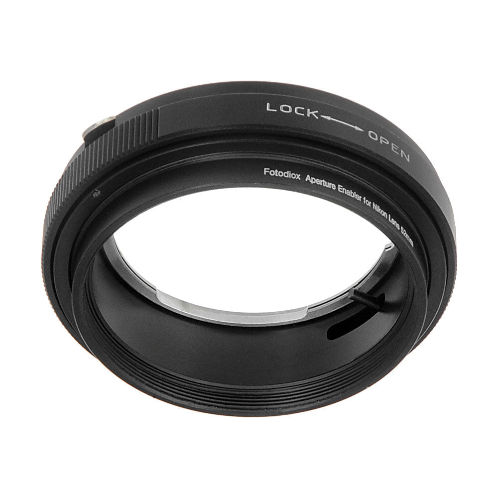 Fotodiox 52mm Reverse Mount Macro Filter with Aperture Control for Nikon G/DX Mount Cameras - Close-Up Photography for Jewelry, Coins & Small Objects