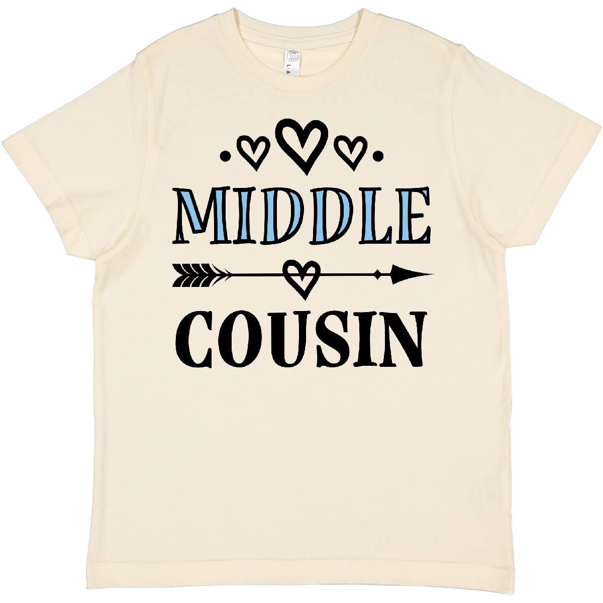 Inktastic Middle Cousin Youth T-Shirt - Funny Family Sibling Graphic Tee for Kids - Perfect for Family Reunions, Birthdays & Casual Wear