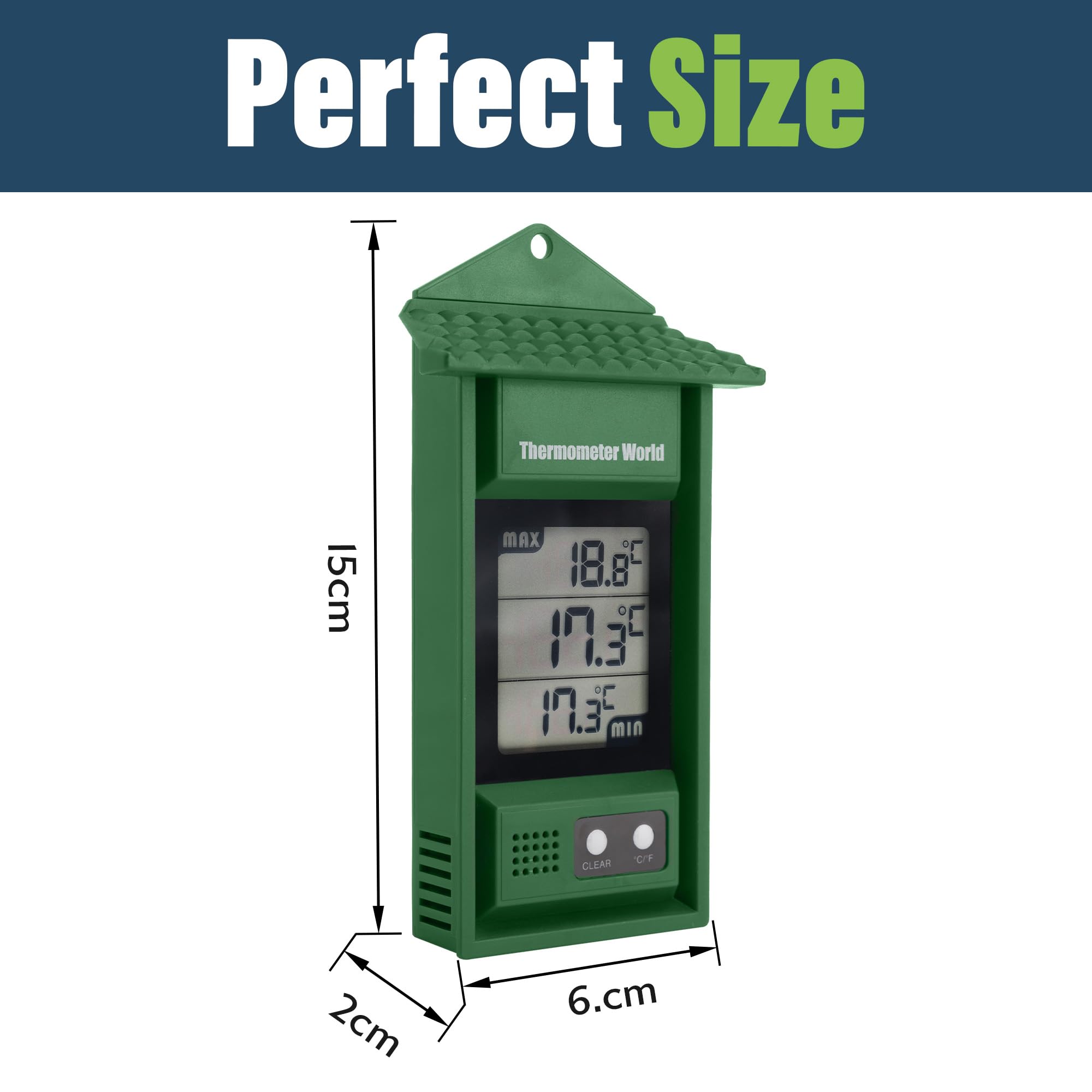Digital Greenhouse Thermometer with Max/Min Memory - Accurate Hi-Lo Temperature Monitor for Indoor/Outdoor Greenhouses - Perfect for Plant Growth, Hydroponics & Gardening Accessories