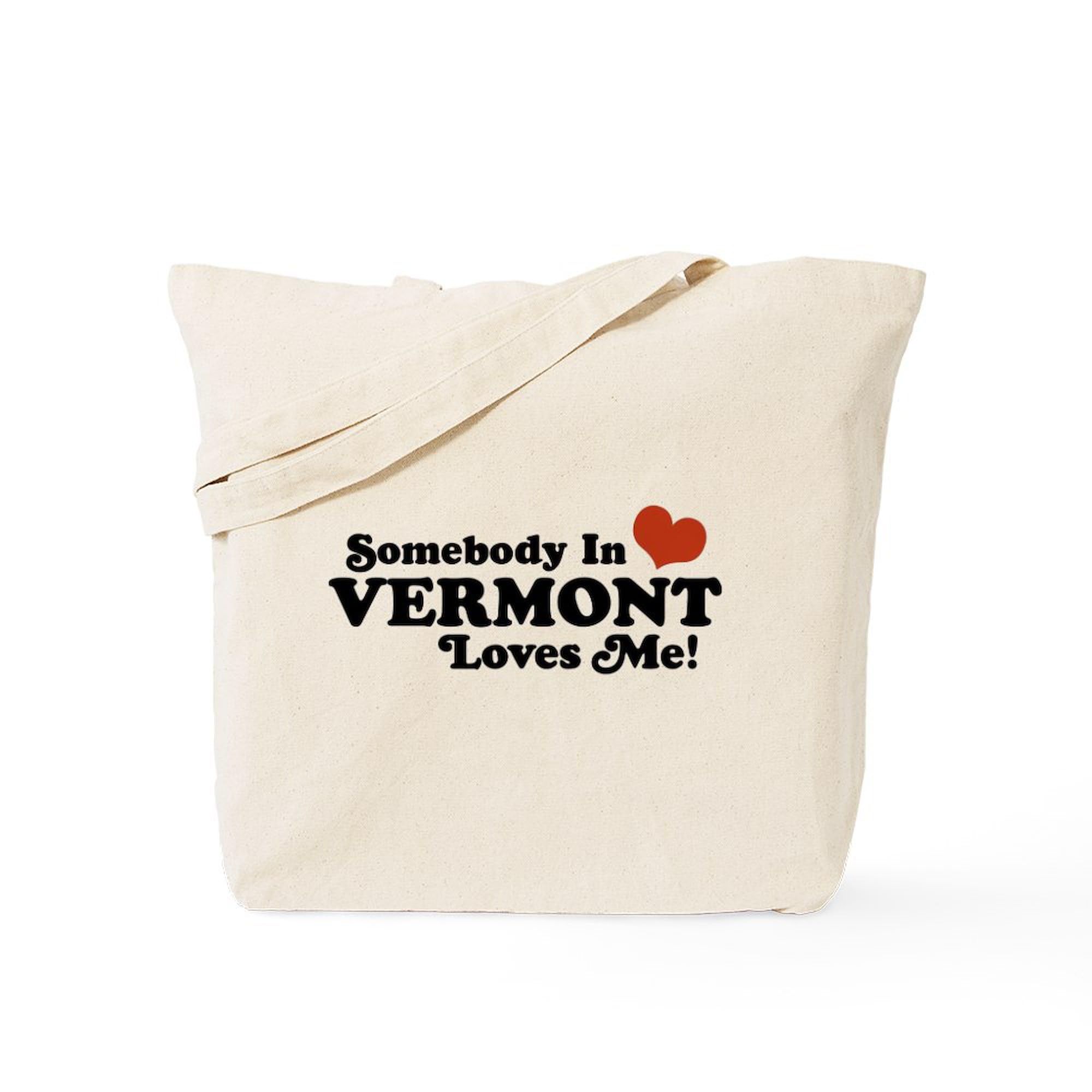 Somebody In Vermont Loves Me Canvas Tote Bag - Eco-Friendly Reusable Shopping Bag for Groceries, Beach & Daily Use | CafePress