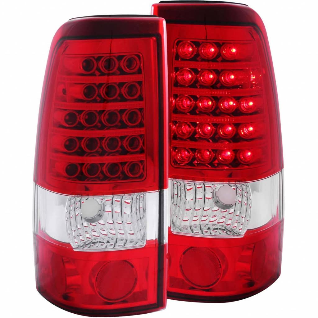 ANZO LED Tail Lights for GMC Sierra 1500/HD (2001-2006) - Red/Clear Design | Model 311010 | Perfect for Night Driving & Custom Truck Upgrades