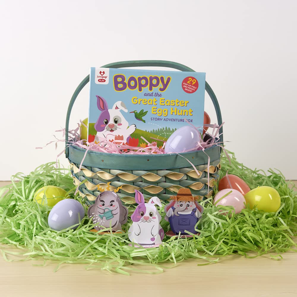 Lovepop Boppy Easter Egg Hunt Adventure Box - 29 Mini Pop-Up Characters Easter Gift Basket for Kids (6.45