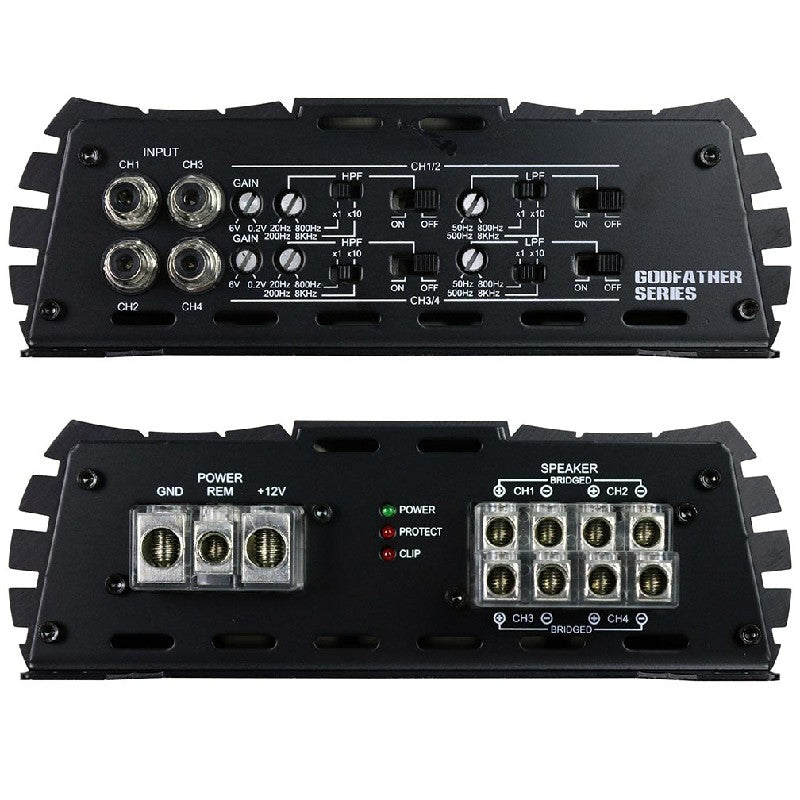 American Bass GF2004D 720W RMS 4 Channel Car Amplifier - High Power Audio System for Cars, Trucks & SUVs | Perfect for Upgrading Your Vehicle's Sound System